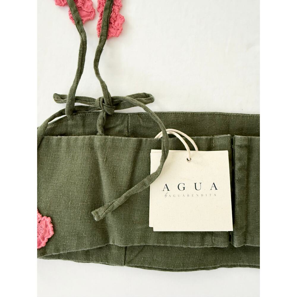 Agua by Agua Bendita Pensamiento Botanico Rosa Crop Top Olive Green Size S NWT - Picture 6 of 7